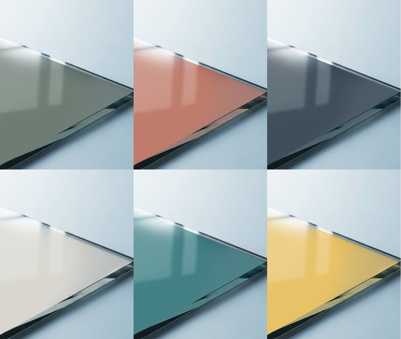 Real coloured glass samples you can see and touch in our Windsor showroom